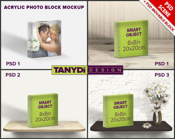 Download Acrylic Photo Block 8 8 Psd Styled Mockup By Tanydiartdesign Tanydi Art Design